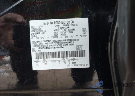 2024 Ford Edge Se z USA, uszkodzony, nr VIN 2FMPK4G93RBA60284